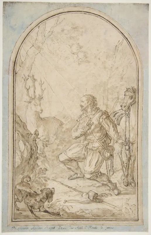 The Vision of St. Hubert Wall Art by Vittorio Amedeo Rapous - High-Resolution Digital Print