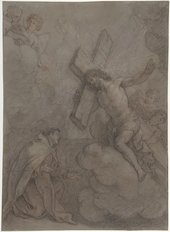 The Vision of St. John of the Cross Wall Art by Charles de la Fosse - High-Resolution Digital Print