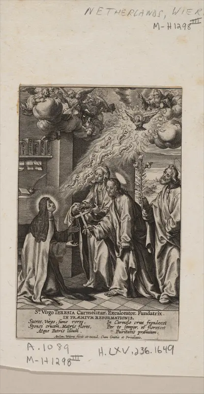 The Vision of St. Theresa Wall Art by Antonius Wierix, II - High-Resolution Digital Print