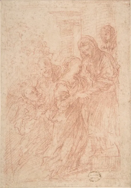The Visitation Wall Art by Anonymous, Italian, Roman-Bolognese, 17th century - High-Resolution Digital Print