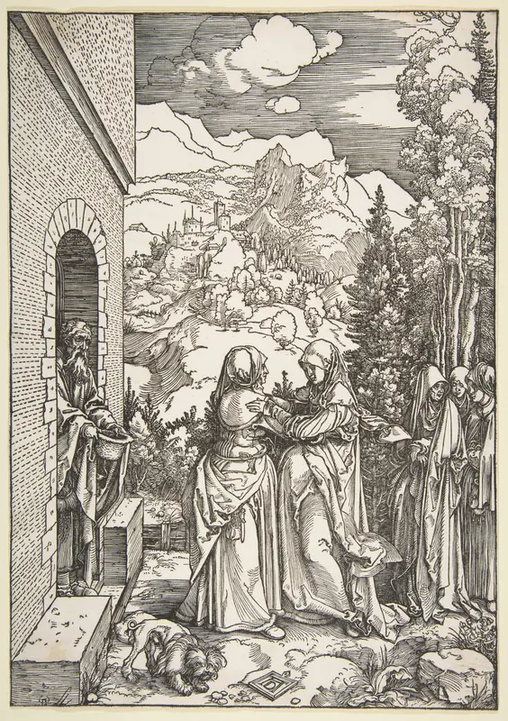 The Visitation, from "The Life of the Virgin" Wall Art by Albrecht Dürer - High-Resolution Digital Print