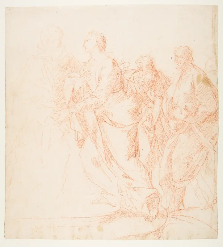 The Visitation of Our Lady (Luke 1:39-56)(recto); Zachariah (verso) Wall Art by Giacomo Zoboli - High-Resolution Digital Print