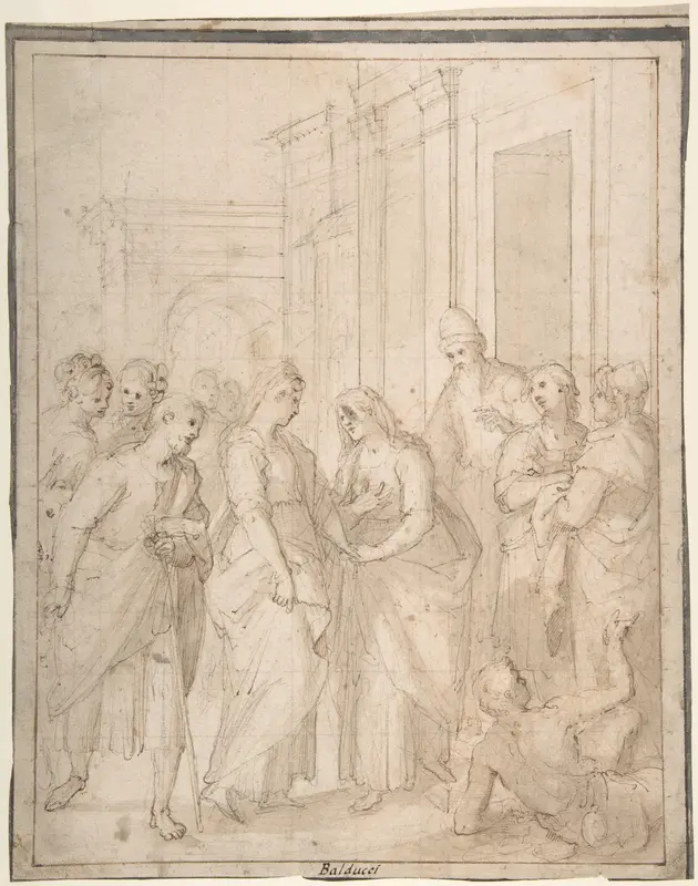The Visitation of the Virgin to Saint Elizabeth Wall Art by Giovanni Balducci ("Il Cosci") - High-Resolution Digital Print