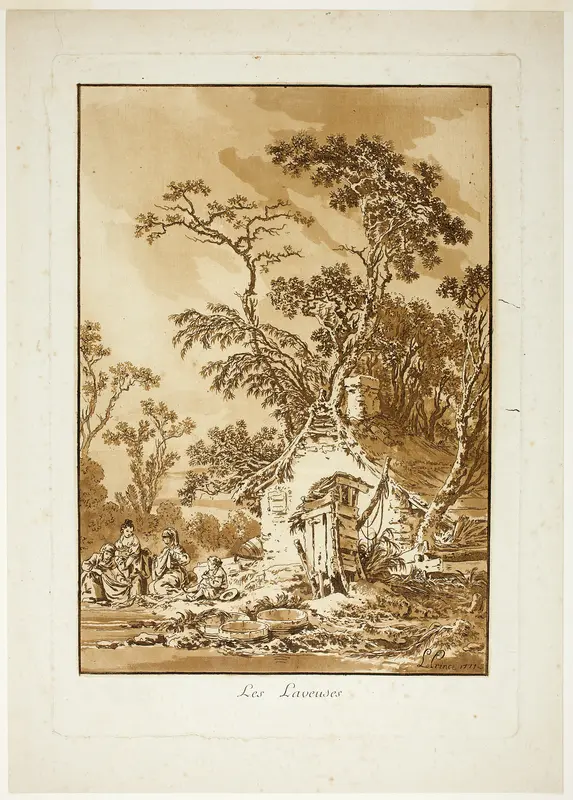 The Washerwomen Wall Art by Jean Baptiste Le Prince - High-Resolution Digital Print