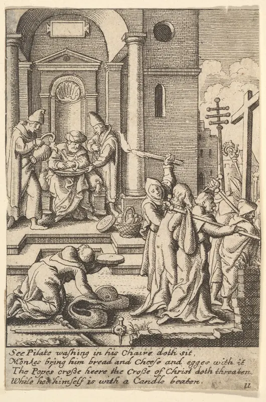 The washing of hands Wall Art by Wenceslaus Hollar - High-Resolution Digital Print