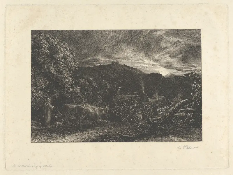 The Weary Ploughman, or The Herdsman, or Tardus Bubulcus Wall Art by Samuel Palmer - High-Resolution Digital Print