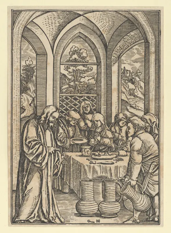 The Wedding at Cana, from The Life of Christ Wall Art by Hans Schäufelein - High-Resolution Digital Print