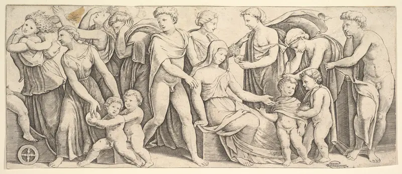 The wedding of Jason and Creusa, at left Medea takes her children Wall Art by Master of the Die - High-Resolution Digital Print