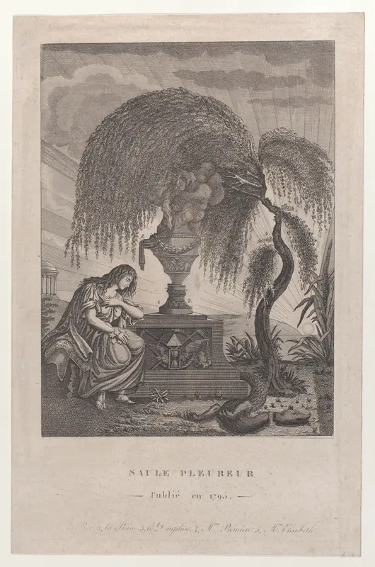 The Weeping Willow with hidden silhouettes of the Royal family Wall Art by Anonymous - High-Resolution Digital Print