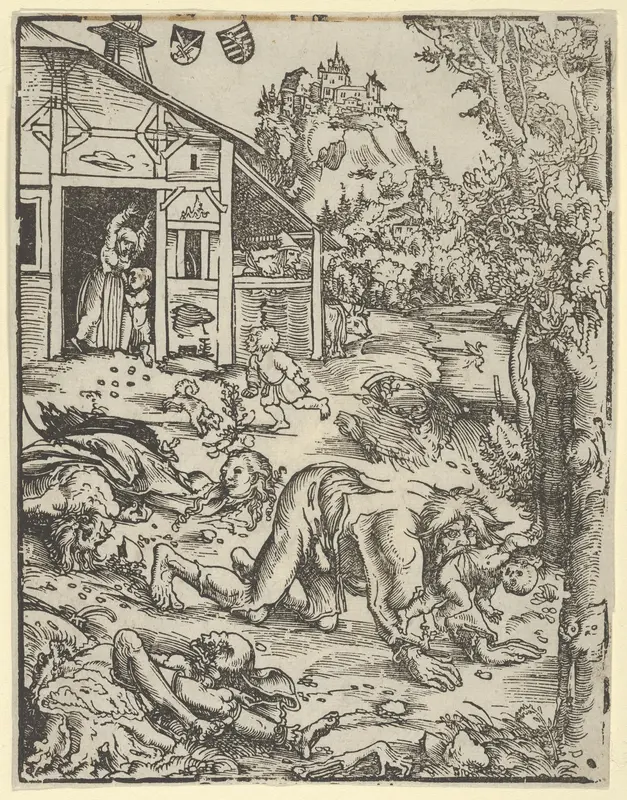 The Werewolf or the Cannibal Wall Art by Lucas Cranach the Elder - High-Resolution Digital Print