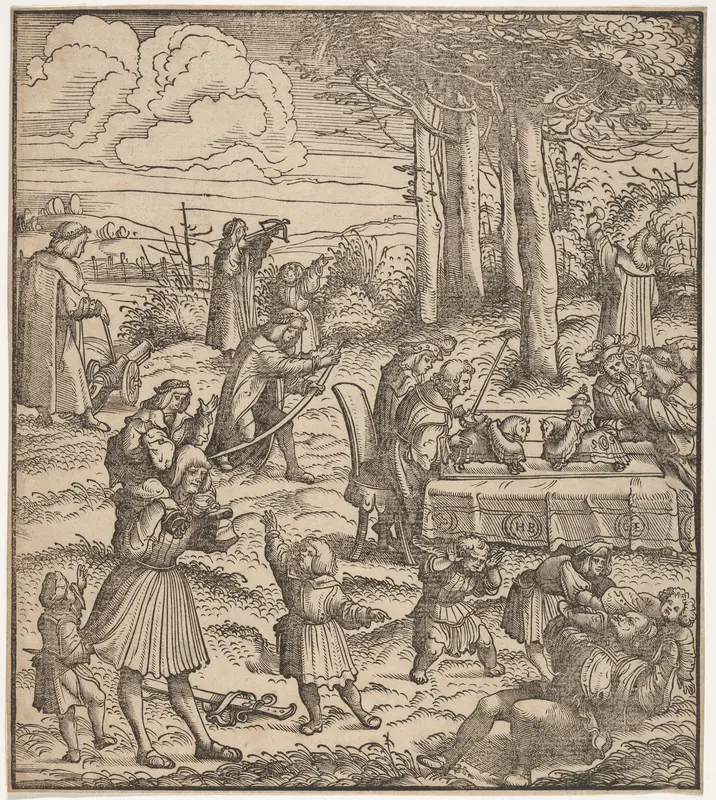 The White King as Child Playing with Other Children, from Der Weisskunig Wall Art by Hans Burgkmair - High-Resolution Digital Print
