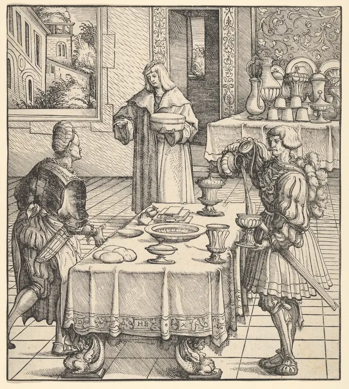 The White King Learning to Conduct a Kitchen, from Der Weisskunig Wall Art by Hans Burgkmair - High-Resolution Digital Print