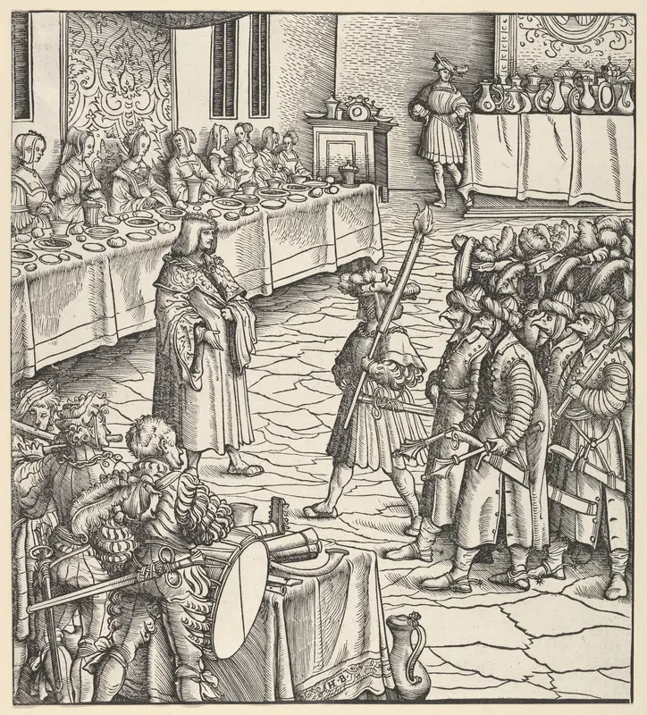 The White King's Skill in Conducting Masquerades, from "Der Weisskunig" Wall Art by Hans Burgkmair - High-Resolution Digital Print