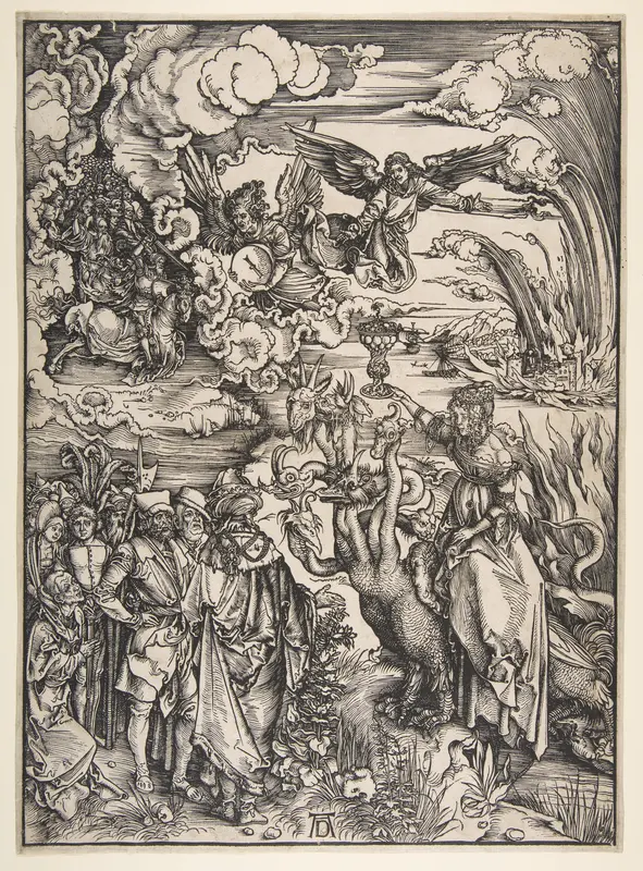 The Whore of Babylon, from "The Apocalypse" Wall Art by Albrecht Dürer - High-Resolution Digital Print