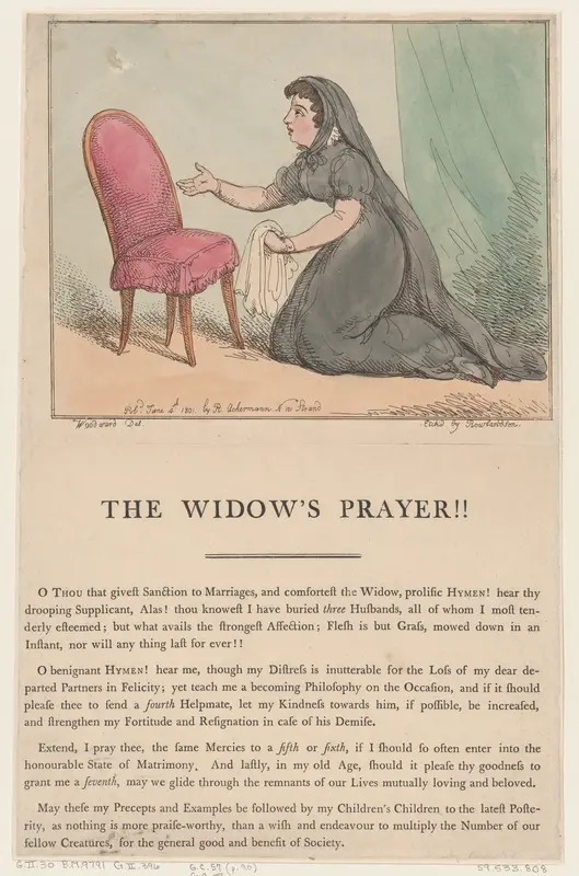 The Widow's Prayer!! Wall Art by Thomas Rowlandson - High-Resolution Digital Print