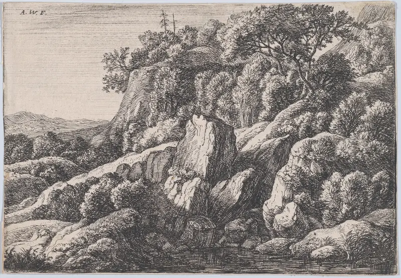 The Wilderness Covered with Rocks Wall Art by Anthonie Waterloo - High-Resolution Digital Print