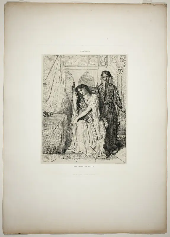 The Willow Song, plate nine from Othello Wall Art by Théodore Chassériau - High-Resolution Digital Print