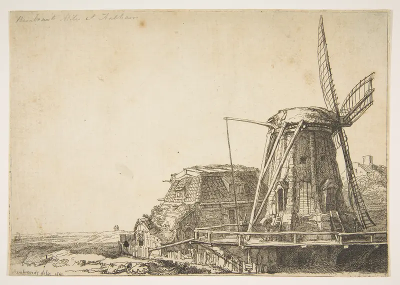 The Windmill (reverse copy) Wall Art by Rembrandt (Rembrandt van Rijn) - High-Resolution Digital Print