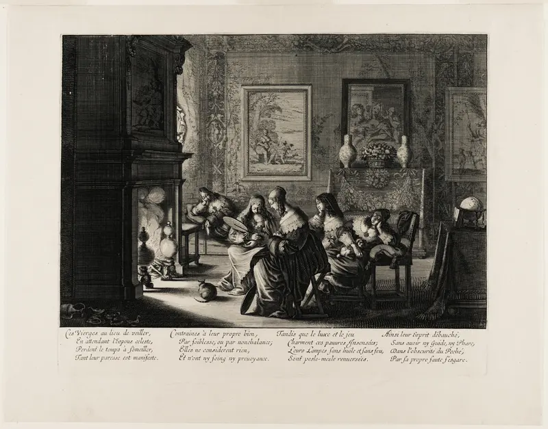 The Wise and Foolish Virgins, plate five Wall Art by Abraham Bosse - High-Resolution Digital Print