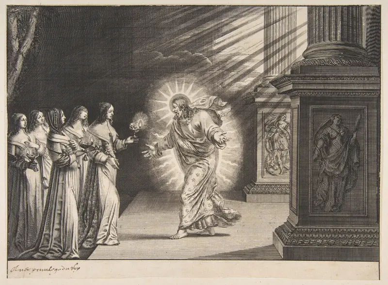 The Wise Virgins before Christ, plate 3 from "The Wise Virgins and The Foolish Virgins" (Les Vierges sages et les Vierges folles) Wall Art by Abraham Bosse - High-Resolution Digital Print