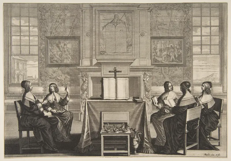 The Wise Virgins Conversing Wall Art by Abraham Bosse - High-Resolution Digital Print
