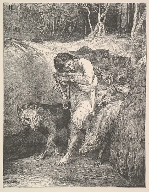The Wolf-Charmer Wall Art by John La Farge - High-Resolution Digital Print