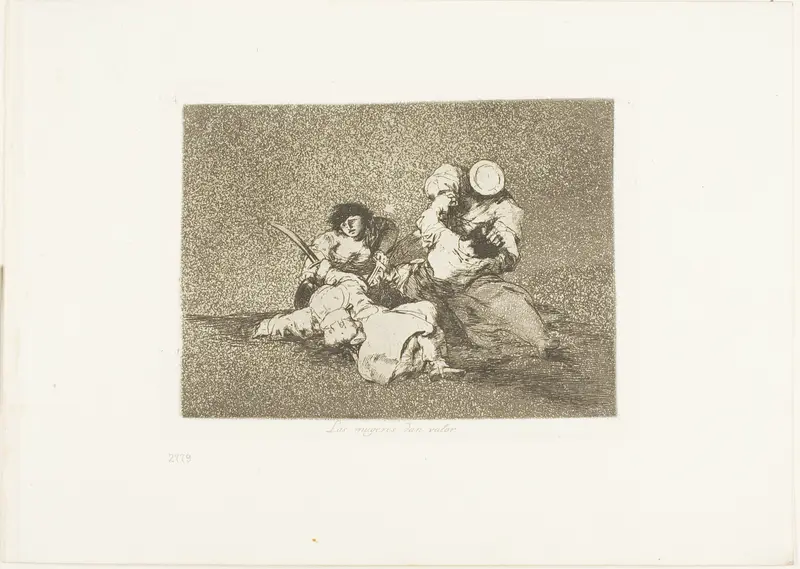 The Women Give Courage, plate four from The Disasters of War Wall Art by Francisco José de Goya y Lucientes - High-Resolution Digital Print