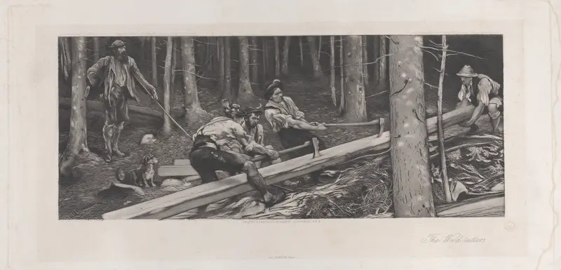 The Wood-cutters Wall Art by Sir Hubert von Herkomer - High-Resolution Digital Print