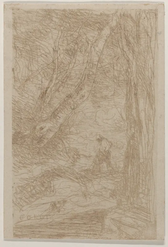 The Woodcutter of Rembrandt (Le Bûcheron de Rembrandt) Wall Art by Camille Corot - High-Resolution Digital Print