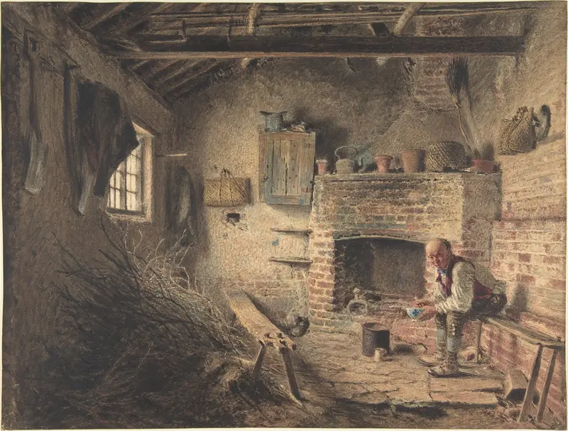 The Woodcutter's Breakfast (The Faggot Gatherer's Meal) Wall Art by William Henry Hunt - High-Resolution Digital Print