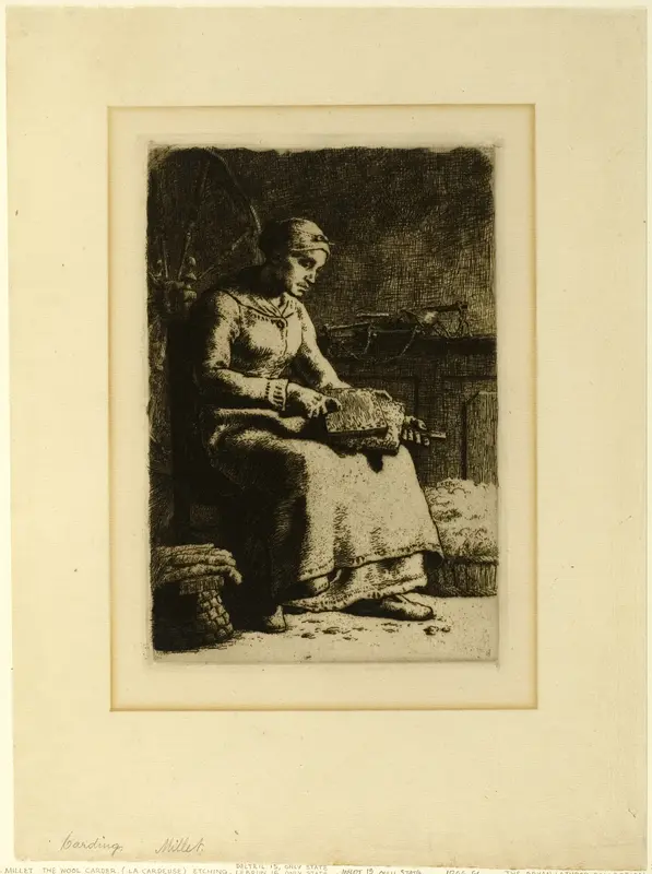 The Wool-Carder Wall Art by Jean François Millet - High-Resolution Digital Print