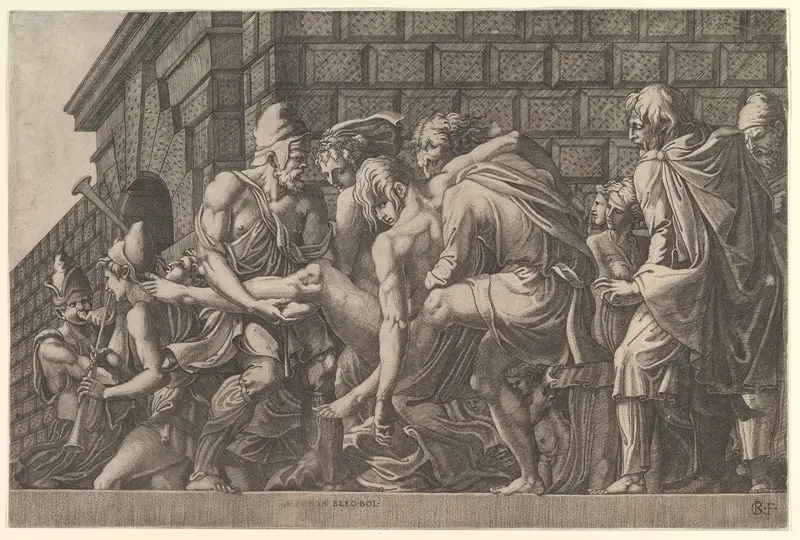 The Wounded Paris Carried from the Field of Battle Wall Art by Master FG - High-Resolution Digital Print
