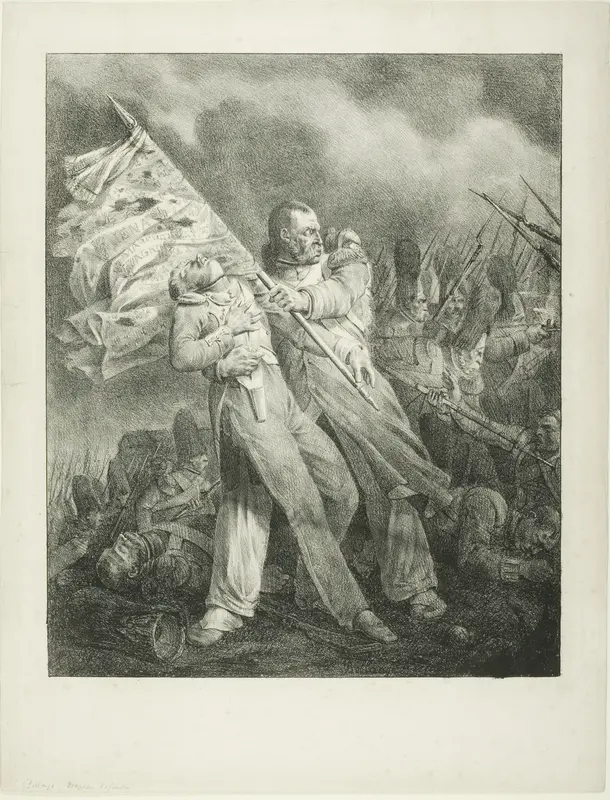 The Wounded Standard-Bearer Wall Art by Hippolyte Bellangé - High-Resolution Digital Print