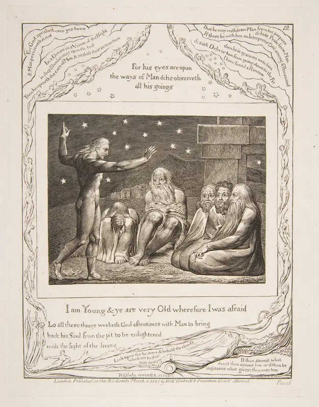 The Wrath of Elihu Wall Art by William Blake - High-Resolution Digital Print