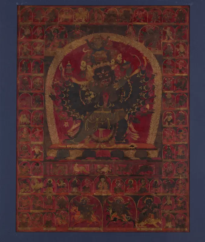 The Wrathful Bon Deity Walse Ngampa, One of the Five Fortress Meditational Deities Wall Art by Unknown - High-Resolution Digital Print