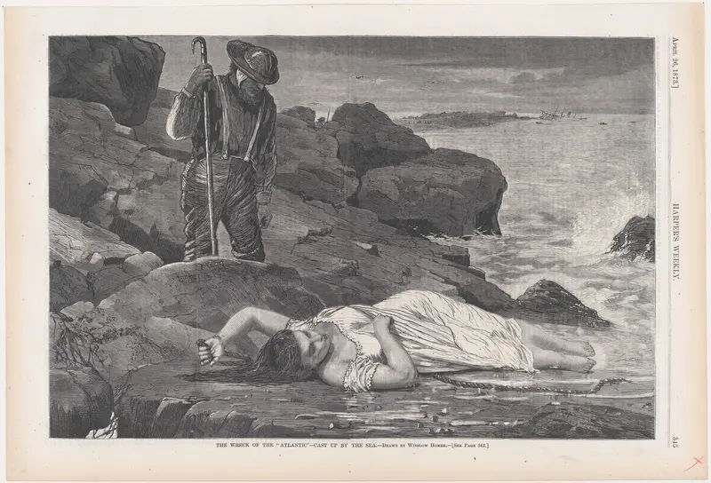 The Wreck of the "Atlantic" – Cast Up by the Sea (from "Harper's Weekly," Vol. XVII) Wall Art by Winslow Homer - High-Resolution Digital Print