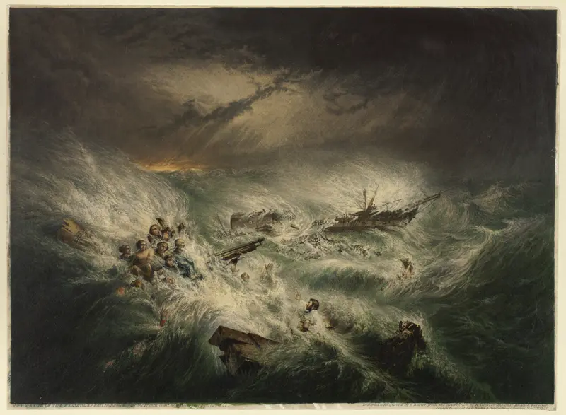The Wreck of the Reliance (November 12, 1842) Wall Art by George Baxter - High-Resolution Digital Print