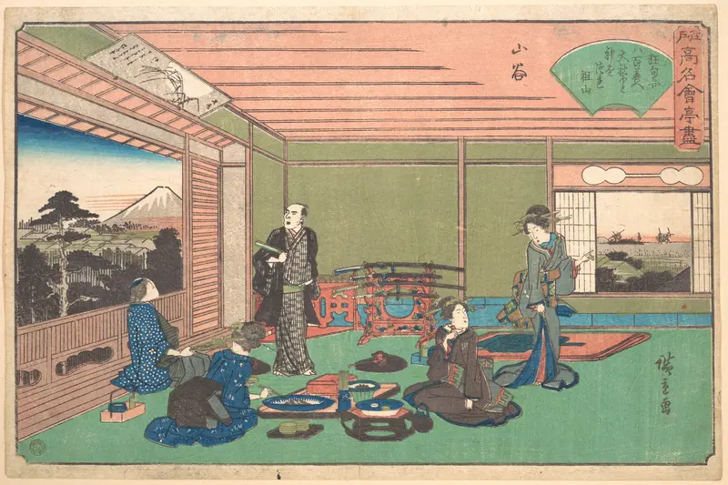 The Yaozen Restaurant, San’ya (San’ya, Yaozen), from the series A Collection of Famous Restaurants of Edo (Edo Kōmei Kaitei Zukushi)