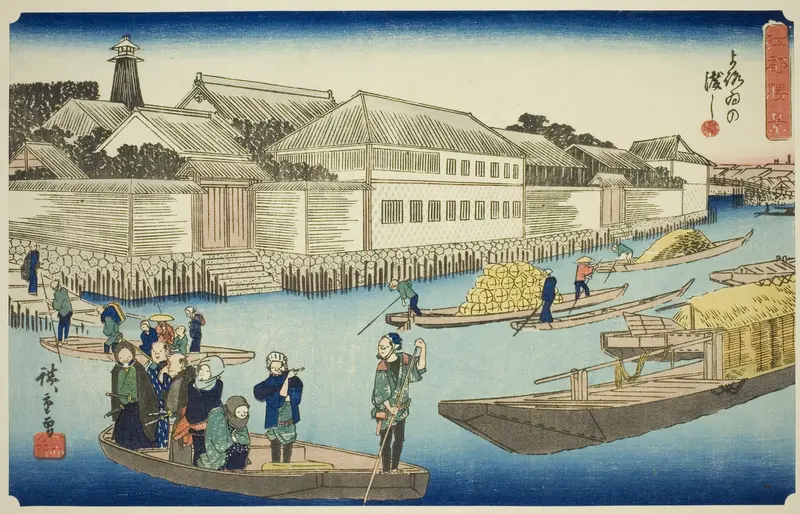 The Yoroi Ferry (Yoroi no watashi), from the series "Exceptional Views of Edo (Koto shokei)"