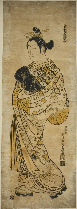The Yoshiwara in Edo - A Set of Three (Edo Yoshiwara sanpukutsui) Wall Art by Ishikawa Toyonobu - High-Resolution Digital Print