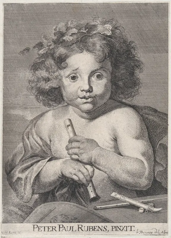 The Young Bacchus, holding a flute Wall Art by Anton Joseph von Prenner - High-Resolution Digital Print