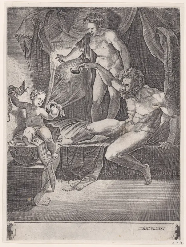 The Young Hercules in His Cradle