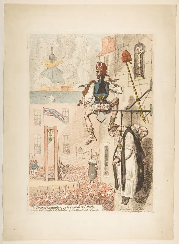 The Zenith of French Glory; – The Pinnacle of Liberty. Religion, Justice, Loyalty, & all the Bugbears of Unenlightened Minds, Farewell! Wall Art by James Gillray - High-Resolution Digital Print