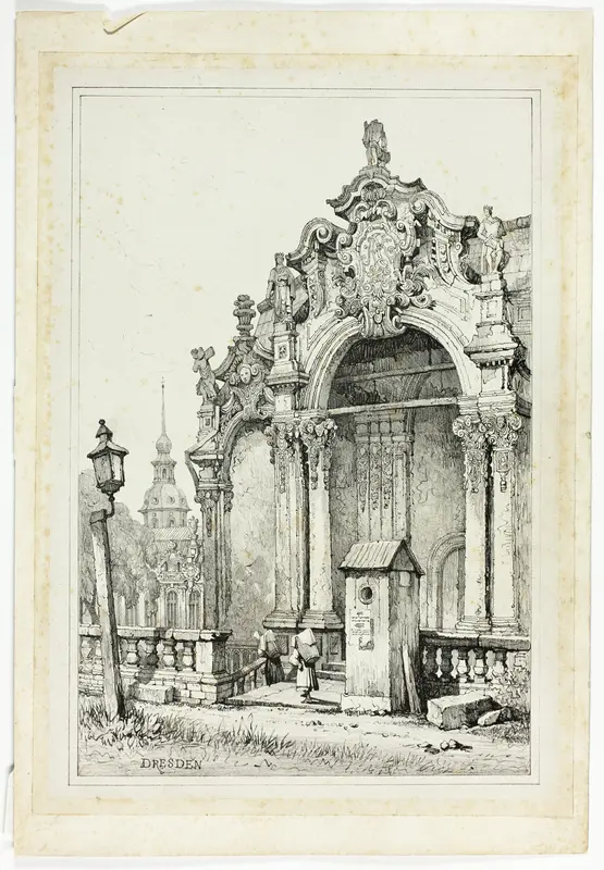 The Zwinger, Dresden, from Facsimiles of Sketches made in Flanders and Germany