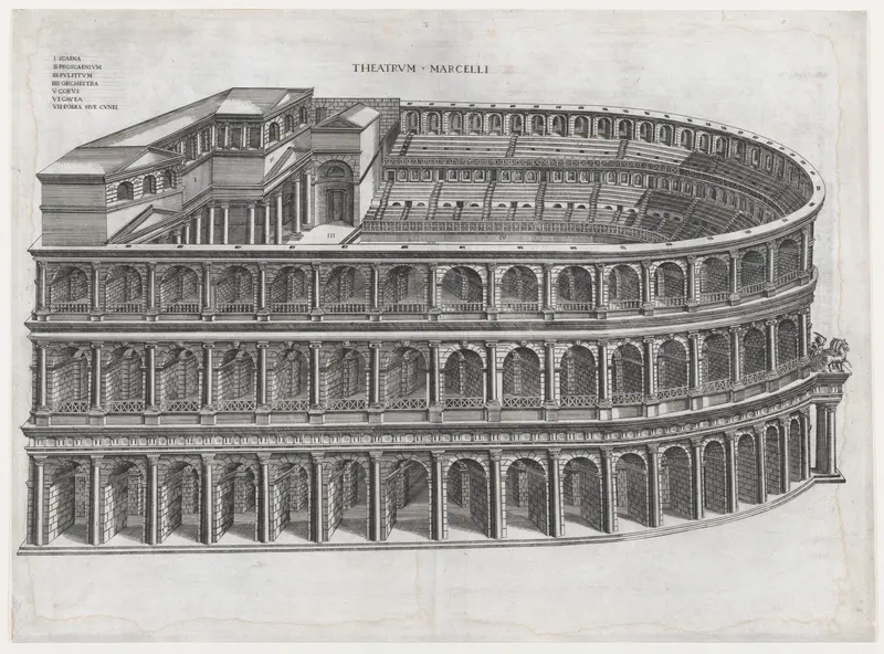 Theater of Marcellus, from "Speculum Romanae Magnificentiae" Wall Art by Anonymous - High-Resolution Digital Print