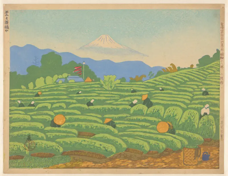 Theeplukken met de Fuji Wall Art by Koizumi Kishio - High-Resolution Digital Print