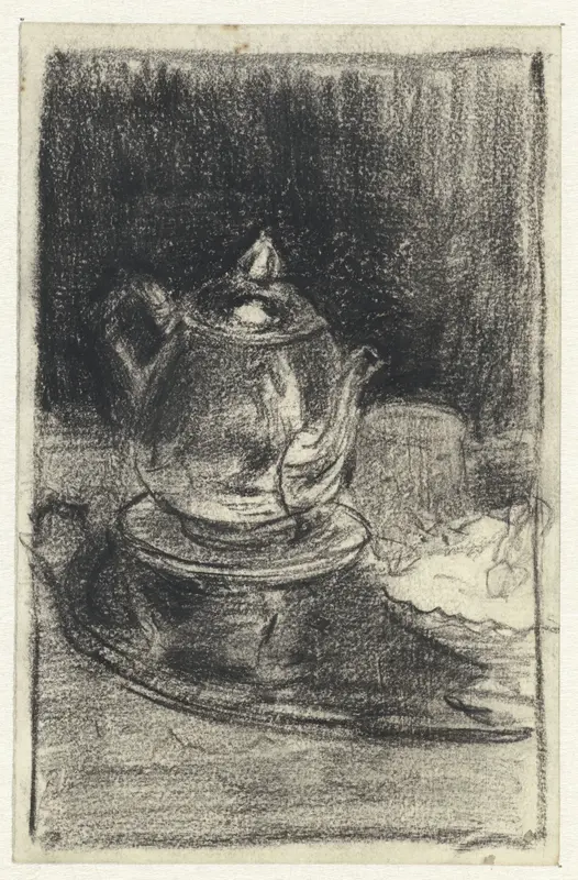 Theepot op een lichtje Wall Art by Adolf le Comte - High-Resolution Digital Print