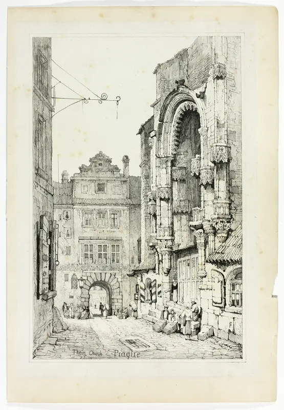 Thein Church, Pragrue, from Facsimiles of Sketches made in Flanders and Germany