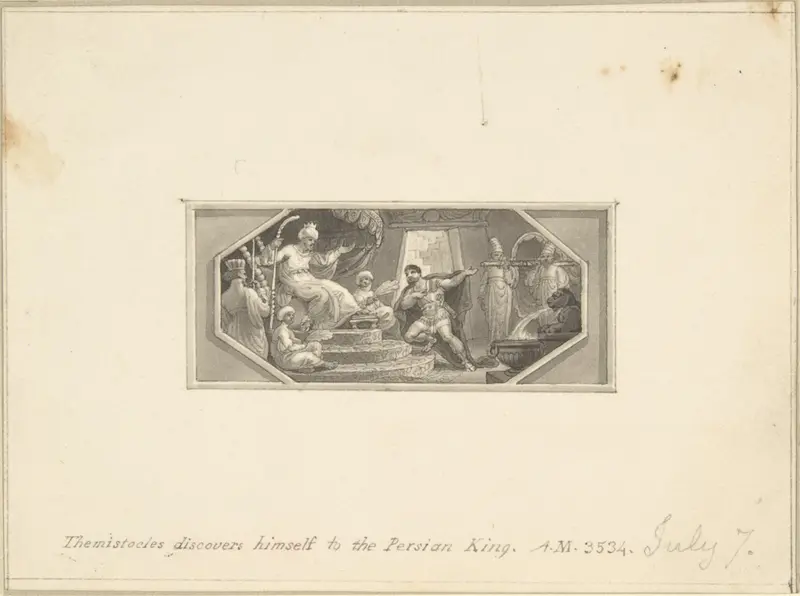 Themistocles Discovers Himself to the Persian King Wall Art by Edward Francis Burney - High-Resolution Digital Print