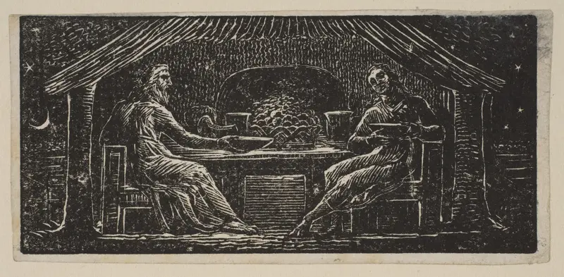 Thenot and Colinet Eat Their Evening Meal, from Thornton's "Pastorals of Virgil" Wall Art by William Blake - High-Resolution Digital Print
